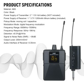 Portable UHF Microphone Set with 1 Receiver 2 Transmitter 2 Mic 2 Headset Mic Rechargeable Receiver Frequency Modulation Suitable for Home Entertainment Speech Live Streaming Video Recording