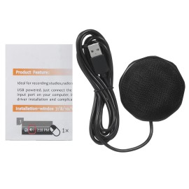 Desktop Conference Microphone Portable USB Condenser Mic Laptop Microphone 360° Omnidirectional Broadcast Speech Recording Game Voice Microphone