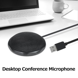 Desktop Conference Microphone Portable USB Condenser Mic Laptop Microphone 360° Omnidirectional Broadcast Speech Recording Game Voice Microphone