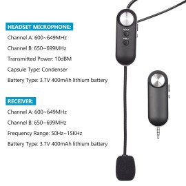 UHF Headset Wireless Microphone Professional Wireless Mic Set 6.35mm Receiver for Speaker Voice Amplifier for Teaching Training Tour Guide Teacher Conference Hosting Music Lovers Playing KTV Scenes