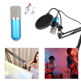 Professional BM700 Condenser Microphone Sound Recording Microphone Mic KTV Singing Studio Recording Kit Black+Gold