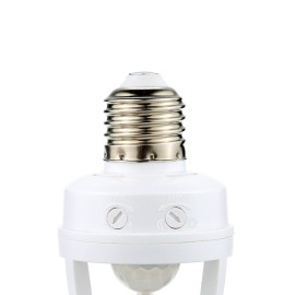 360 Degree Detection PIR Infrared Motion Sensor E27 LED Light Lamp Base Holder Bulb Socket Day & Night 2 Modes