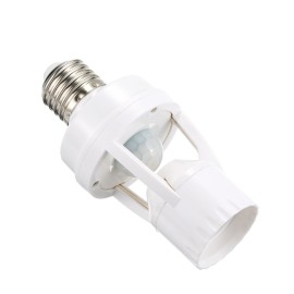 360 Degree Detection PIR Infrared Motion Sensor E27 LED Light Lamp Base Holder Bulb Socket Day & Night 2 Modes