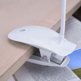 16 LED Desk Lamp USB Rechargeable Dimmable Lightweight Clip Lamp with Sensitive Touch Button for Bedside Reading Study