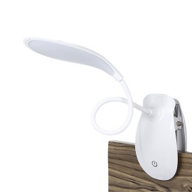 16 LED Desk Lamp USB Rechargeable Dimmable Lightweight Clip Lamp with Sensitive Touch Button for Bedside Reading Study