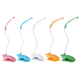 16 LED Desk Lamp USB Rechargeable Dimmable Lightweight Clip Lamp with Sensitive Touch Button for Bedside Reading Study