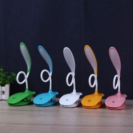 16 LED Desk Lamp USB Rechargeable Dimmable Lightweight Clip Lamp with Sensitive Touch Button for Bedside Reading Study