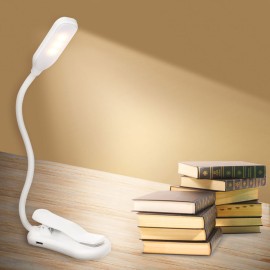 Clip on Book Ligh Reading Light 7 LED with 3 Brightness USB Rechargeable, Eye Care Lamp with Power Indicator, Perfect for Book Kids