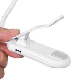 Clip on Book Ligh Reading Light 7 LED with 3 Brightness USB Rechargeable, Eye Care Lamp with Power Indicator, Perfect for Book Kids