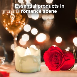 1PCS YK5014 Flameless LED Candle Light Bright Flickering Bulb Battery Operated Tea Light with Realistic Flames Rose Fake Candle for Birthday/Wedding /Christmas