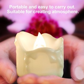 1PCS YK5014 Flameless LED Candle Light Bright Flickering Bulb Battery Operated Tea Light with Realistic Flames Rose Fake Candle for Birthday/Wedding /Christmas