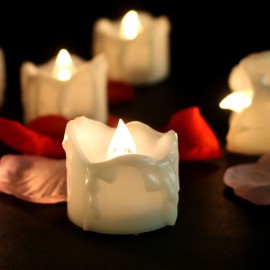 1PCS YK5014 Flameless LED Candle Light Bright Flickering Bulb Battery Operated Tea Light with Realistic Flames Rose Fake Candle for Birthday/Wedding /Christmas