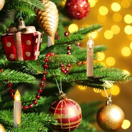 10 PCS Flameless Candles with Remote Control Realistic Color Changing LED Candles Battery Powered Christmas Tree Flickering Taper Candle Lights with Clips for Wedding Party Decoration