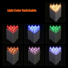 10 PCS Flameless Candles with Remote Control Realistic Color Changing LED Candles Battery Powered Christmas Tree Flickering Taper Candle Lights with Clips for Wedding Party Decoration
