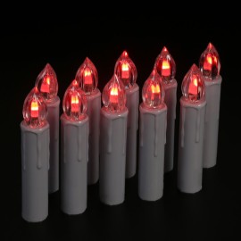 10 PCS Flameless Candles with Remote Control Realistic Color Changing LED Candles Battery Powered Christmas Tree Flickering Taper Candle Lights with Clips for Wedding Party Decoration