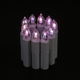 10 PCS Flameless Candles with Remote Control Realistic Color Changing LED Candles Battery Powered Christmas Tree Flickering Taper Candle Lights with Clips for Wedding Party Decoration