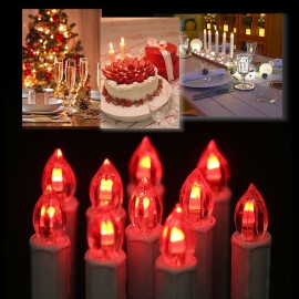 10 PCS Flameless Candles with Remote Control Realistic Color Changing LED Candles Battery Powered Christmas Tree Flickering Taper Candle Lights with Clips for Wedding Party Decoration