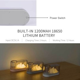 Colorful Night Light Mountain Shaped LED Light Birthday Gifts Presents Rechargeable Lamp Warm White White Touch Night Light for Kids Room Bedrooms Home Office Decoration