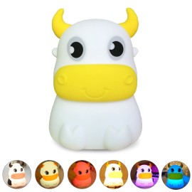Night Light for Kids Cute Night Light Portable 7-Color Touching Control Silicone Baby Nightlight Perfect Gift for Birthday Children’s Day