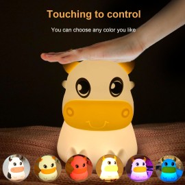 Night Light for Kids Cute Night Light Portable 7-Color Touching Control Silicone Baby Nightlight Perfect Gift for Birthday Children’s Day