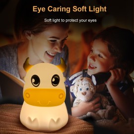 Night Light for Kids Cute Night Light Portable 7-Color Touching Control Silicone Baby Nightlight Perfect Gift for Birthday Children’s Day