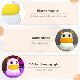 Night Light for Kids Cute Night Light Portable 7-Color Touching Control Silicone Baby Nightlight Perfect Gift for Birthday Children’s Day