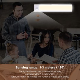 Sensing LED Closet Light Rechargeable Sensor Light for Cabinet Wireless Wardrobe Light for Closet Kitchen 4000K USB Charging Closet Light bar 3 Mode