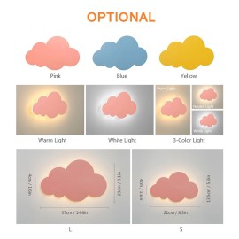 Cloud Wall Light for Kids Room LED Night Lamp Decorative Wall Lights Hallway Cloud-Shaped Simple Mordern Cartoon LED Wall Lamps Gifts for Children Friends Lovers