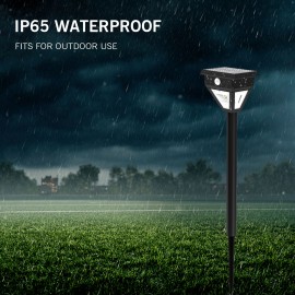 2 PCS Solar Pathway Lights Outdoor LED Solar Motion Sensor Light Garden Lights 3000K Warm Dim/ High Light Mode IP65 Waterproof Solar Landscape Lights for Lawn Patio Yard Garden
