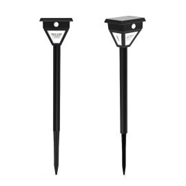 2 PCS Solar Pathway Lights Outdoor LED Solar Motion Sensor Light Garden Lights 3000K Warm Dim/ High Light Mode IP65 Waterproof Solar Landscape Lights for Lawn Patio Yard Garden