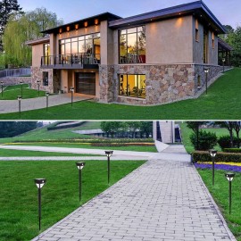2 PCS Solar Pathway Lights Outdoor LED Solar Motion Sensor Light Garden Lights 3000K Warm Dim/ High Light Mode IP65 Waterproof Solar Landscape Lights for Lawn Patio Yard Garden