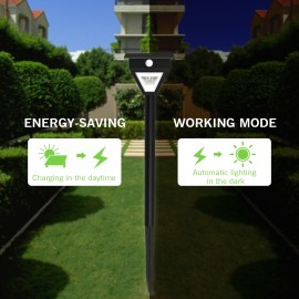 2 PCS Solar Pathway Lights Outdoor LED Solar Motion Sensor Light Garden Lights 3000K Warm Dim/ High Light Mode IP65 Waterproof Solar Landscape Lights for Lawn Patio Yard Garden