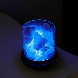 Crystal Salt Stone Night Light 7 Colors LED Rock Crystal Lamp Portable USB Essential Oil Diffuser for Car Home Office Bedroom Desktop Decoration