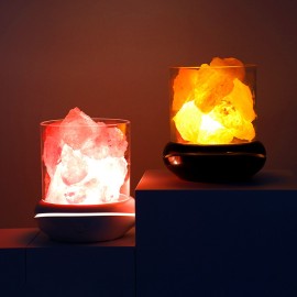 Crystal Salt Stone Night Light 7 Colors LED Rock Crystal Lamp Portable USB Essential Oil Diffuser for Car Home Office Bedroom Desktop Decoration