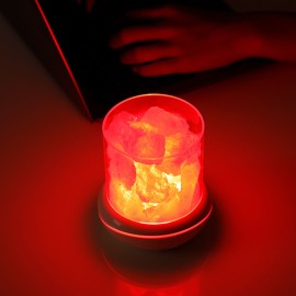 Crystal Salt Stone Night Light 7 Colors LED Rock Crystal Lamp Portable USB Essential Oil Diffuser for Car Home Office Bedroom Desktop Decoration