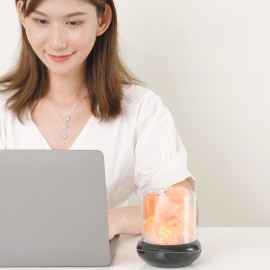 Crystal Salt Stone Night Light 7 Colors LED Rock Crystal Lamp Portable USB Essential Oil Diffuser for Car Home Office Bedroom Desktop Decoration