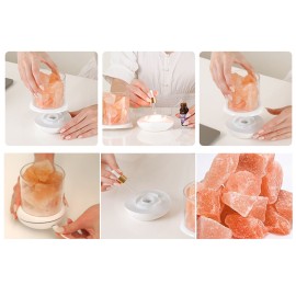 Crystal Salt Stone Night Light 7 Colors LED Rock Crystal Lamp Portable USB Essential Oil Diffuser for Car Home Office Bedroom Desktop Decoration