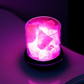 Crystal Salt Stone Night Light 7 Colors LED Rock Crystal Lamp Portable USB Essential Oil Diffuser for Car Home Office Bedroom Desktop Decoration