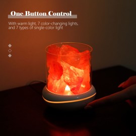 Crystal Salt Stone Night Light 7 Colors LED Rock Crystal Lamp Portable USB Essential Oil Diffuser for Car Home Office Bedroom Desktop Decoration