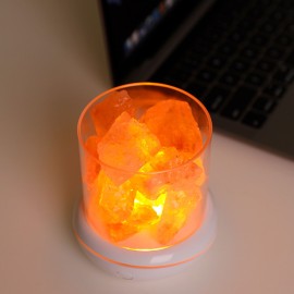 Crystal Salt Stone Night Light 7 Colors LED Rock Crystal Lamp Portable USB Essential Oil Diffuser for Car Home Office Bedroom Desktop Decoration