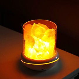 Crystal Salt Stone Night Light 7 Colors LED Rock Crystal Lamp Portable USB Essential Oil Diffuser for Car Home Office Bedroom Desktop Decoration