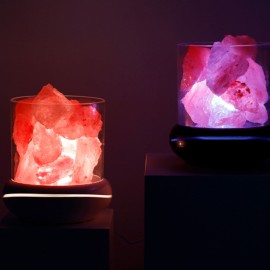 Crystal Salt Stone Night Light 7 Colors LED Rock Crystal Lamp Portable USB Essential Oil Diffuser for Car Home Office Bedroom Desktop Decoration