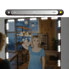 LED Makeup Mirror Lights 30LEDs Dimmable Touch Control Vanity Mirror Lights Bathroom Mirror Light with USB Cable LED Strip Lights Dressing Mirror