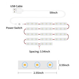 LED Makeup Mirror Lights 30LEDs Dimmable Touch Control Vanity Mirror Lights Bathroom Mirror Light with USB Cable LED Strip Lights Dressing Mirror
