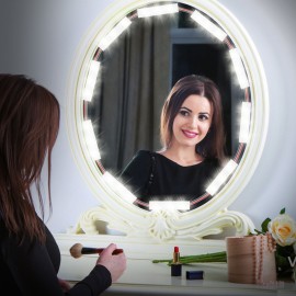 LED Makeup Mirror Lights 30LEDs Dimmable Touch Control Vanity Mirror Lights Bathroom Mirror Light with USB Cable LED Strip Lights Dressing Mirror