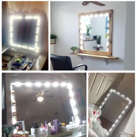 LED Makeup Mirror Lights 30LEDs Dimmable Touch Control Vanity Mirror Lights Bathroom Mirror Light with USB Cable LED Strip Lights Dressing Mirror