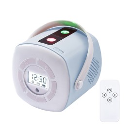 Star Projector Night Light With Digital Music Alarm Clock Starry Ceiling Night Light Projector With Remote Control 24 Groups Pattern for Kids Baby