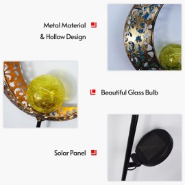 Outdoor Solar Light Metal Garden Decoration Light Waterproof Lawn Lamp Auto ON/OFF for Outside Garden Patio Path Yard Lawn