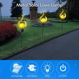 Outdoor Solar Light Metal Garden Decoration Light Waterproof Lawn Lamp Auto ON/OFF for Outside Garden Patio Path Yard Lawn