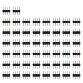 4 Pin Male Connector Plug for RGB LED Strip Lighting 50 Pack Black